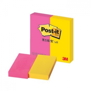 [3M]포스트잇 650-2(형광2색/100매씩/38*76mm)